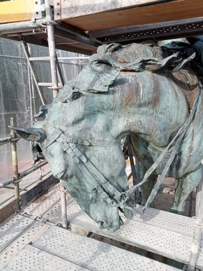 Cabeza del caballo del General Martínez Campos restaurada
