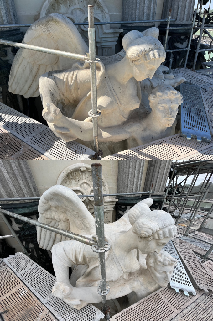 escultura blanca de un angel