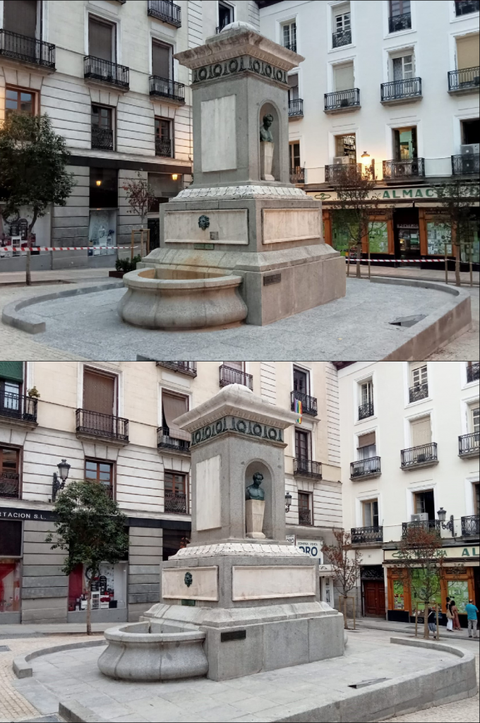 antes y después monumento